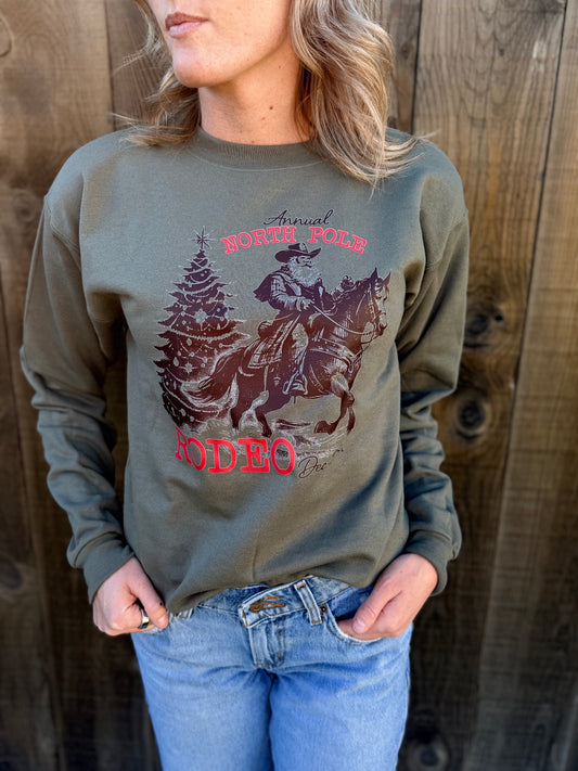 North Pole Rodeo Crewneck Sweatshirt