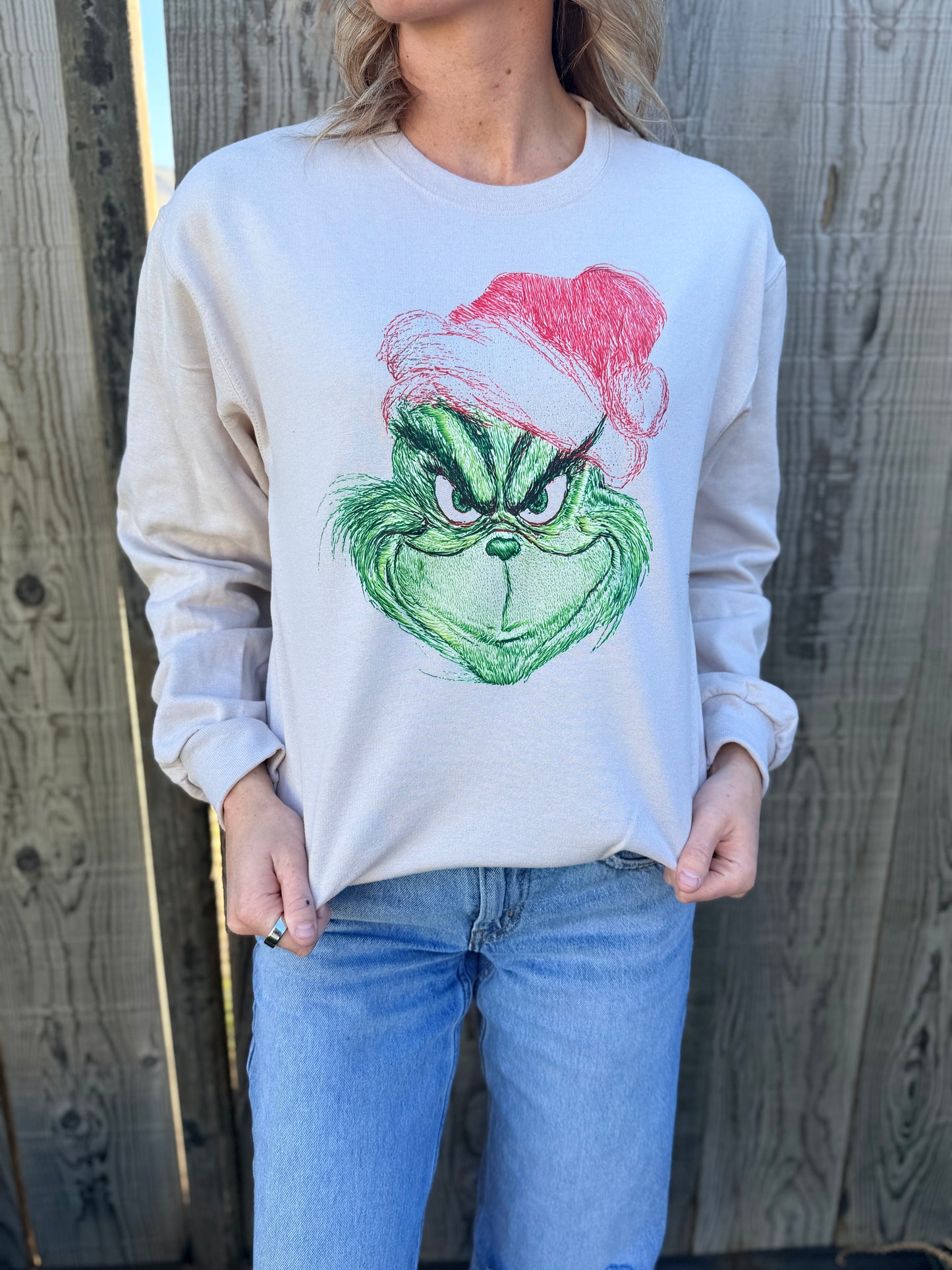 Grinch Face Crewneck Sweatshirt